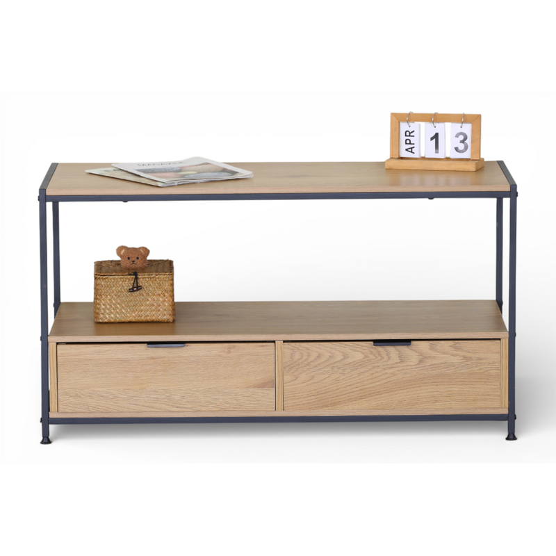 FLOOD - Meuble TV 2 tiroirs 100x55 cm
