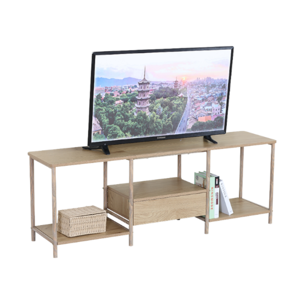 LINEA - Meuble TV 3 cases 1 tiroir 140x50 cm
