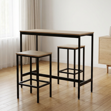 VELLA - Ensemble bar + 2 chaises de bar