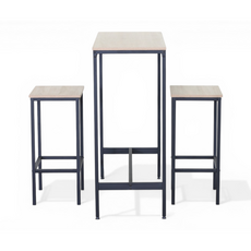 VELLA - Ensemble bar + 2 chaises de bar