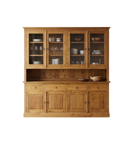 Vaisselier vitré 8 portes 4 tiroirs 200x50x200 cm (BT-226)