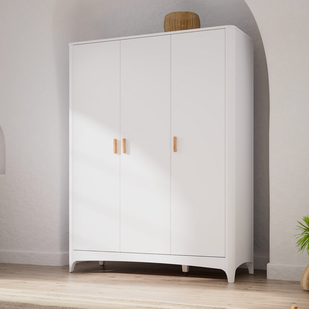 NEREE - Armoire 3 portes Neige 145x58x190 cm