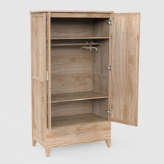 NAIA - Armoire 2 portes 1 tiroir en bois 93x52x175 cm
