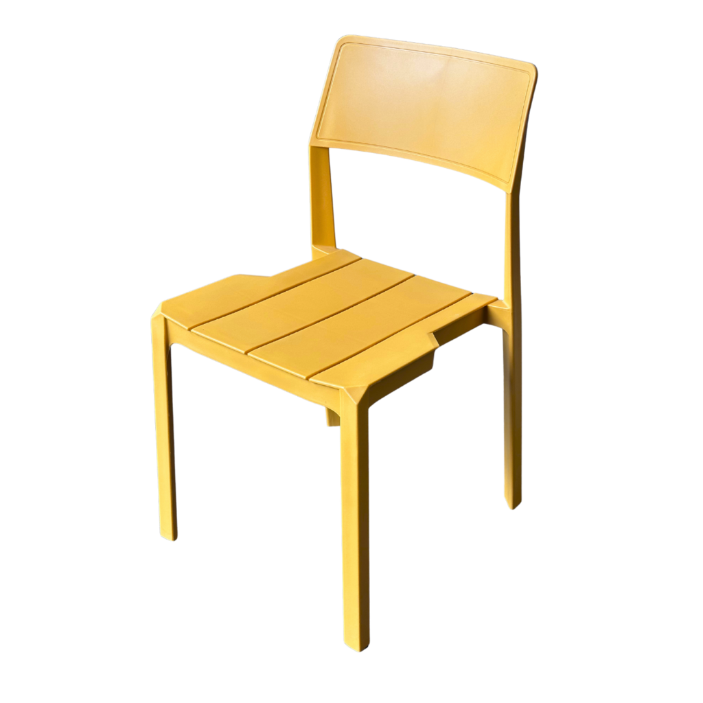 Chaise de table en résine dossier courbe