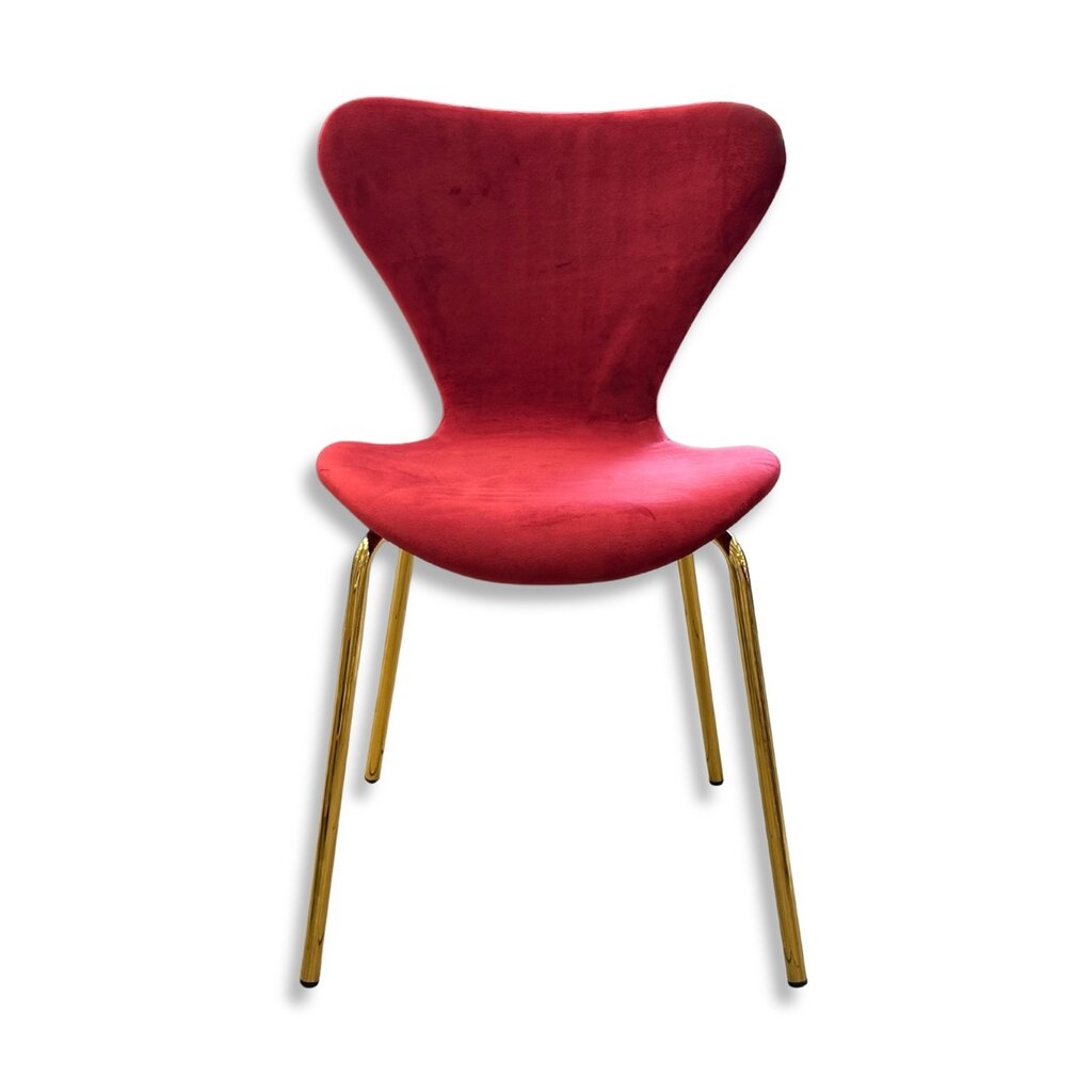 Chaise en velours et pieds métal