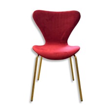 Chaise en velours et pieds métal