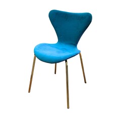 Chaise en velours et pieds métal
