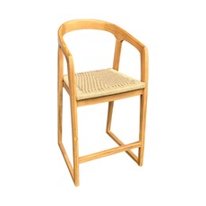 OLIVIA - Chaise de bar en teck assise 68cm