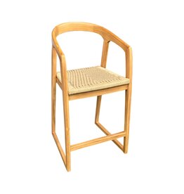 OLIVIA - Chaise de bar en teck assise 68cm