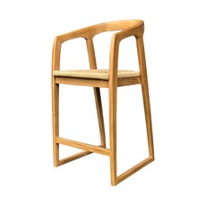 OLIVIA - Chaise de bar en teck assise 68cm