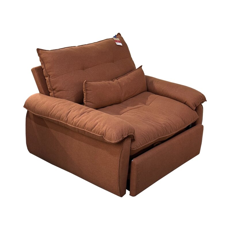 Canapé droit convertible 125 cm - Marron