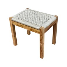 LUCKY - Tabouret tressé en teck