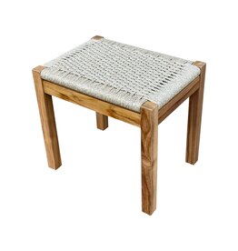 LUCKY - Tabouret tressé en teck