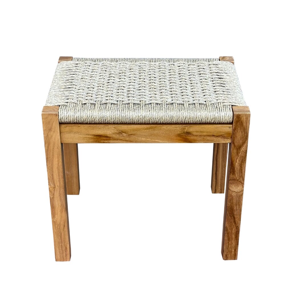 LUCKY - Tabouret tressé en teck