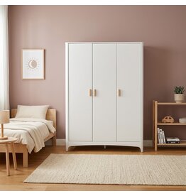 NEREE - Armoire 3 portes Neige 145x58x190 cm