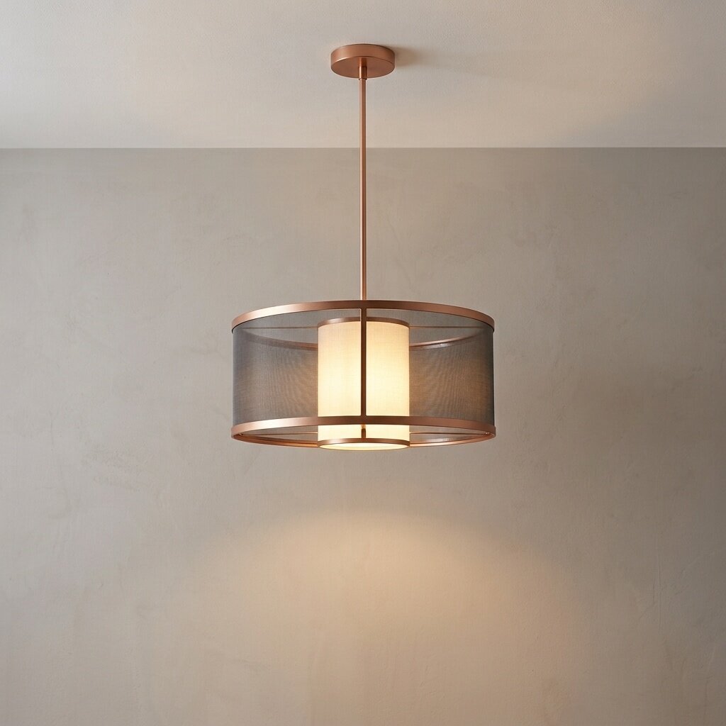 Monarque LYON - Suspension en métal bronze 50x70 cm
