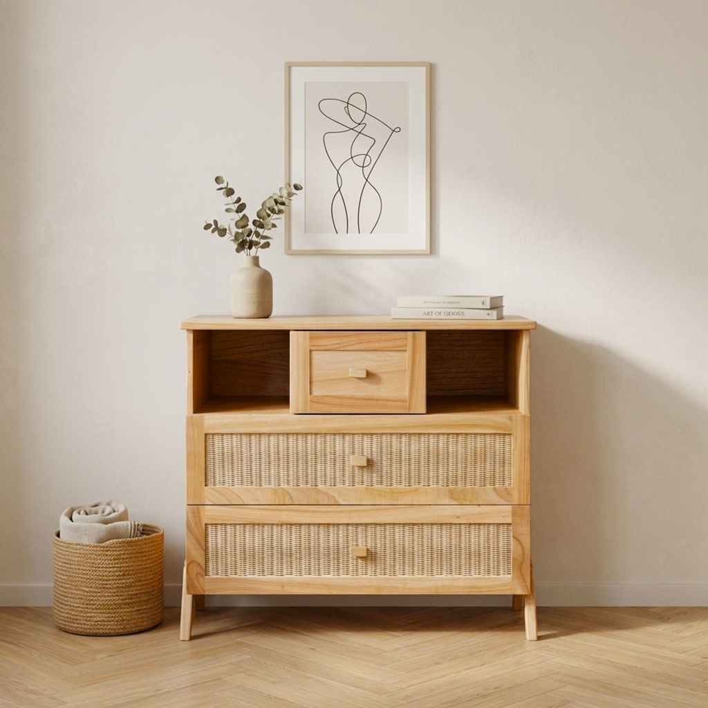 MARELIA - Commode 3 tiroirs en bois