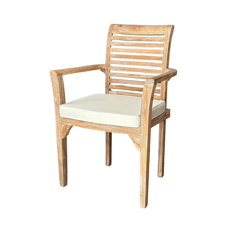 Chaise empilable avec accoudoirs et coussin Cérusé (BT-091)