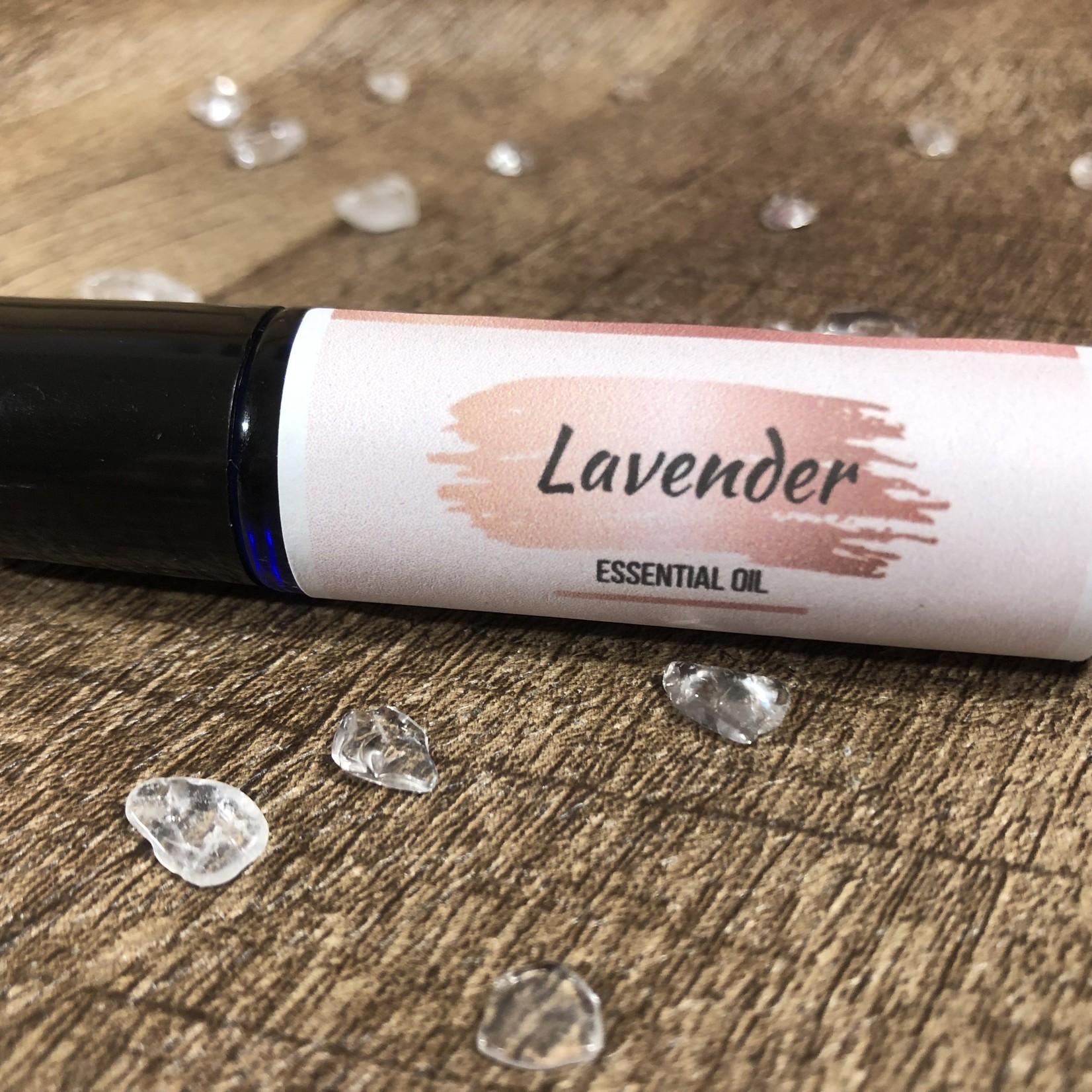 Lavender Essential Oil Roll-on w/ charged Clear Quartz Crystals
