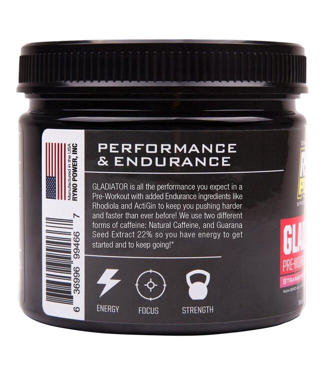 Ryno Power Gladiator Pre-Workout Drink Mix Strawberry Lemonade 30 Servings