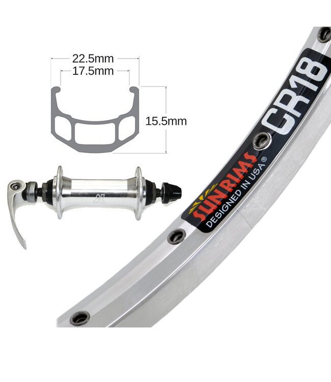 SUN Ringle 700C CR-18 SILVER + FRONT / ALLOY QR