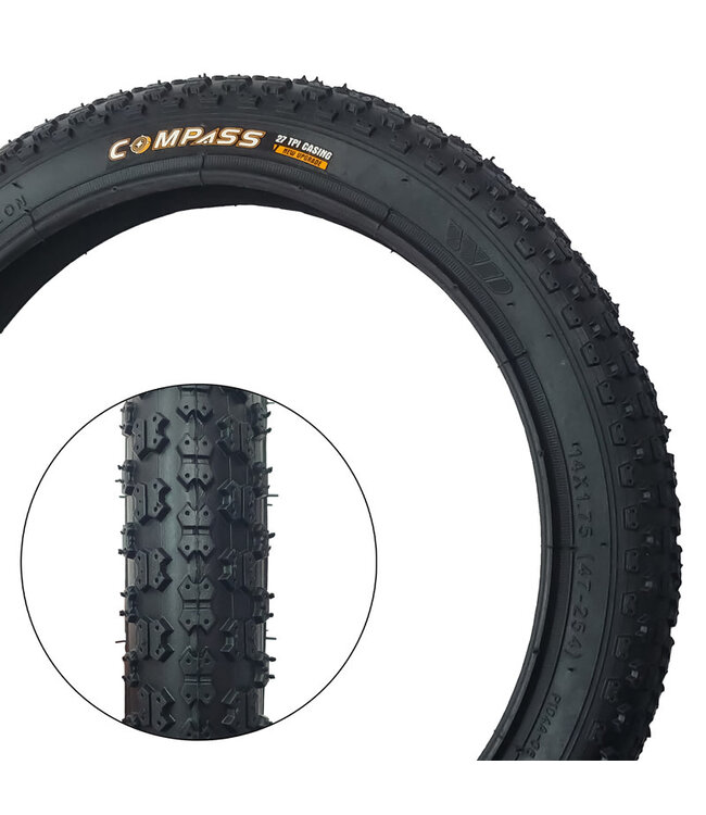 Pneu Competition 111 Noir 14 x 1.75 de Damco