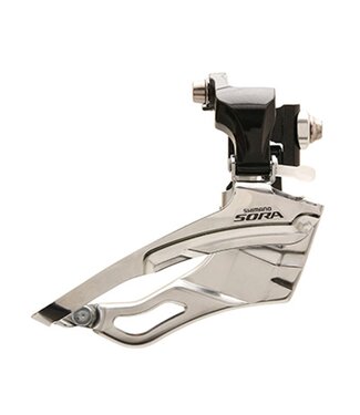 Shimano 2019 FRONT DERAILLEUR, FD-R3030, SORA, FOR 9-SPEED, BAND-TYPE 34.9MM(W/31.8 & 28.6MM ADAPTER), FOR TRIPLE CHAINWHEEL, IND.PACK