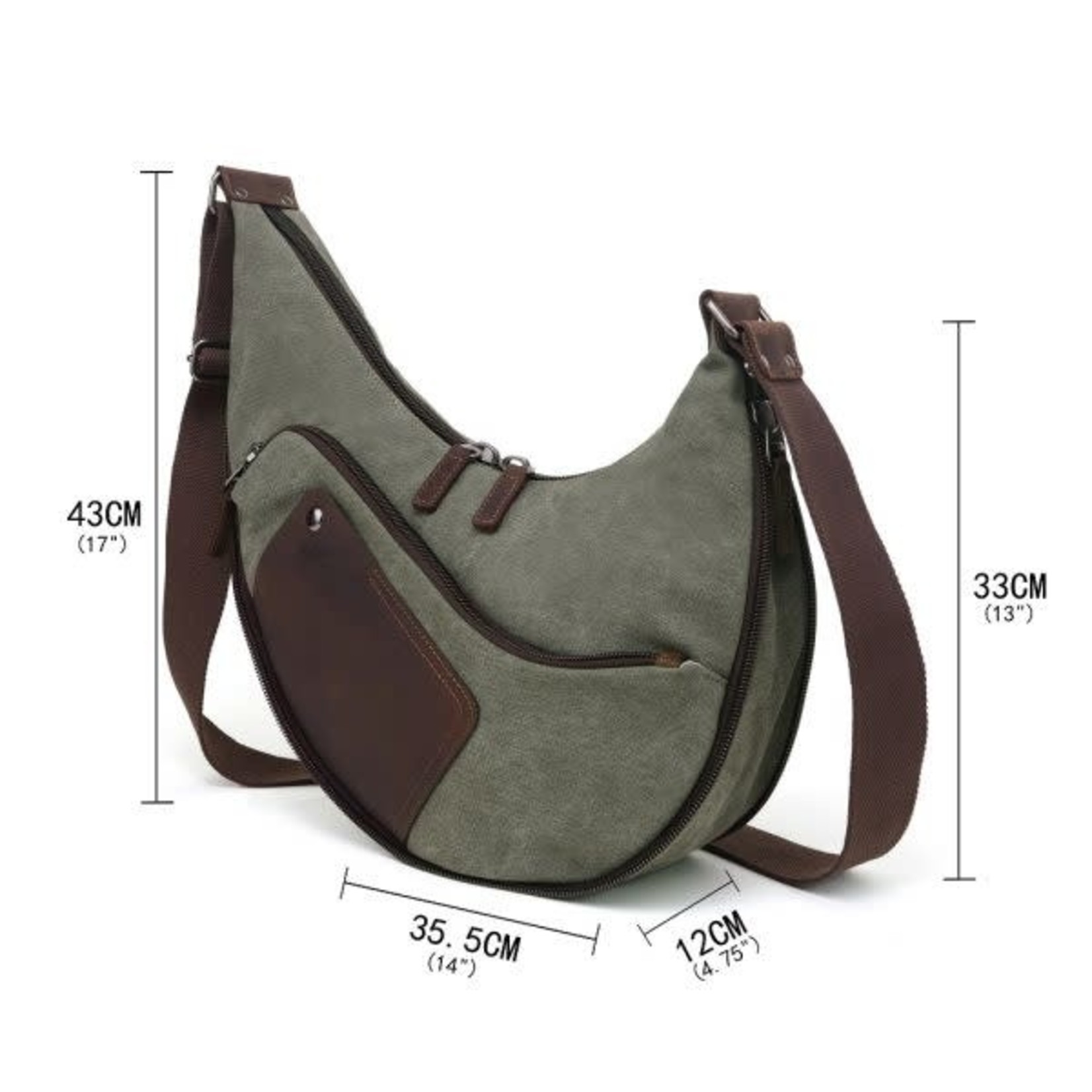 Davan Designs Multi-Functional Canvas Sling Bag - Green