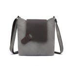 Davan Designs Shoulder Bag w Leather Flap - Charcoal