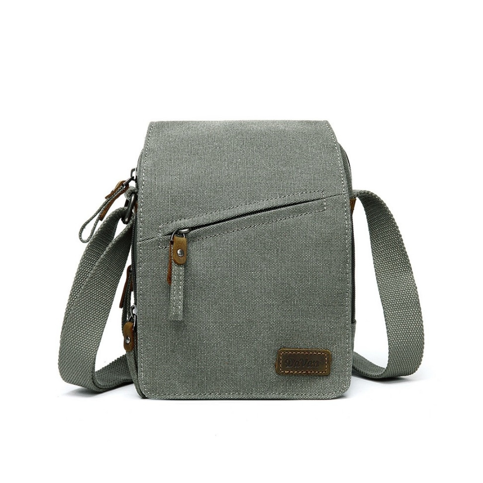Davan Designs Green Canvas Shoulder Bag w Flap