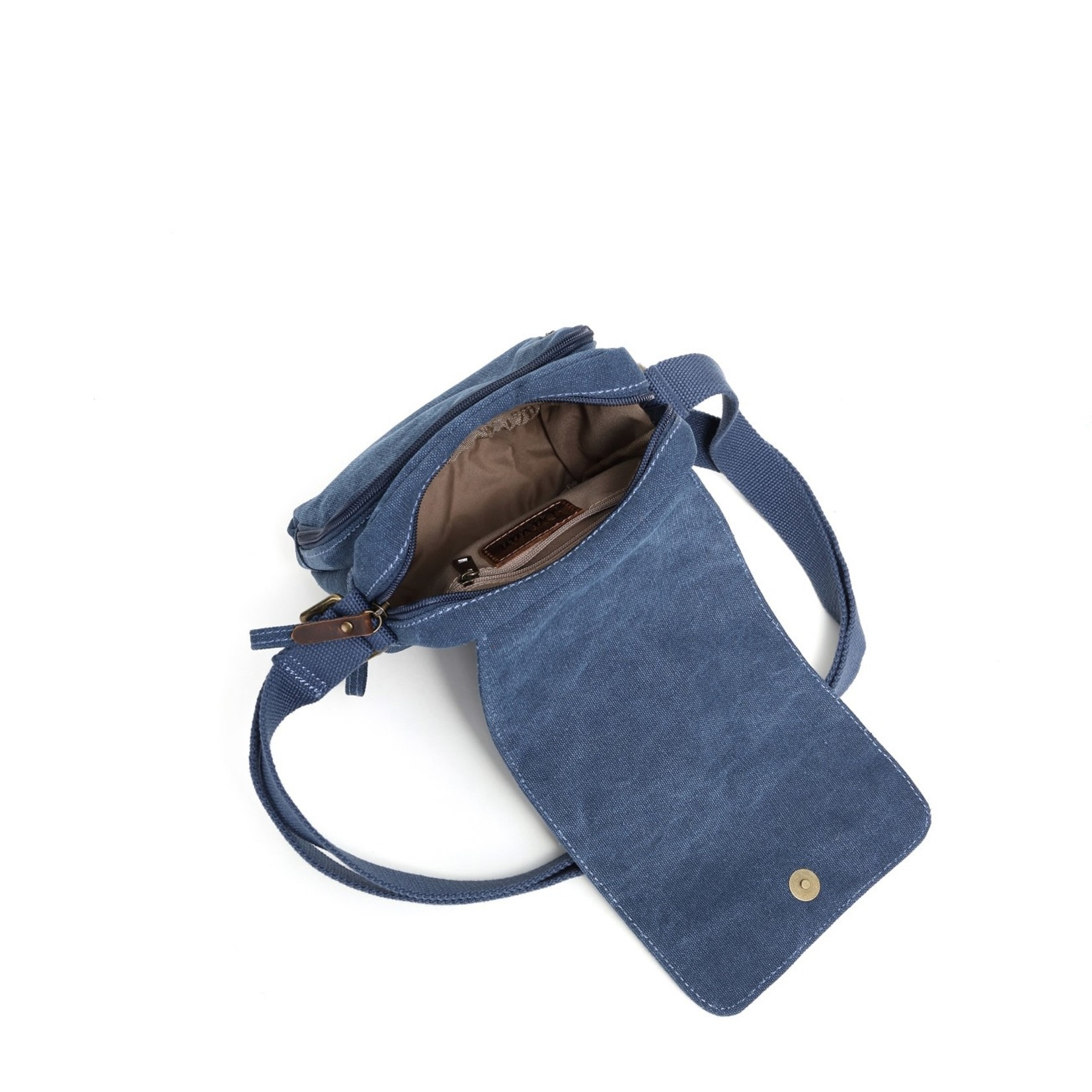 Davan Designs Small Canvas Bag Shoulder w Flap - Blue