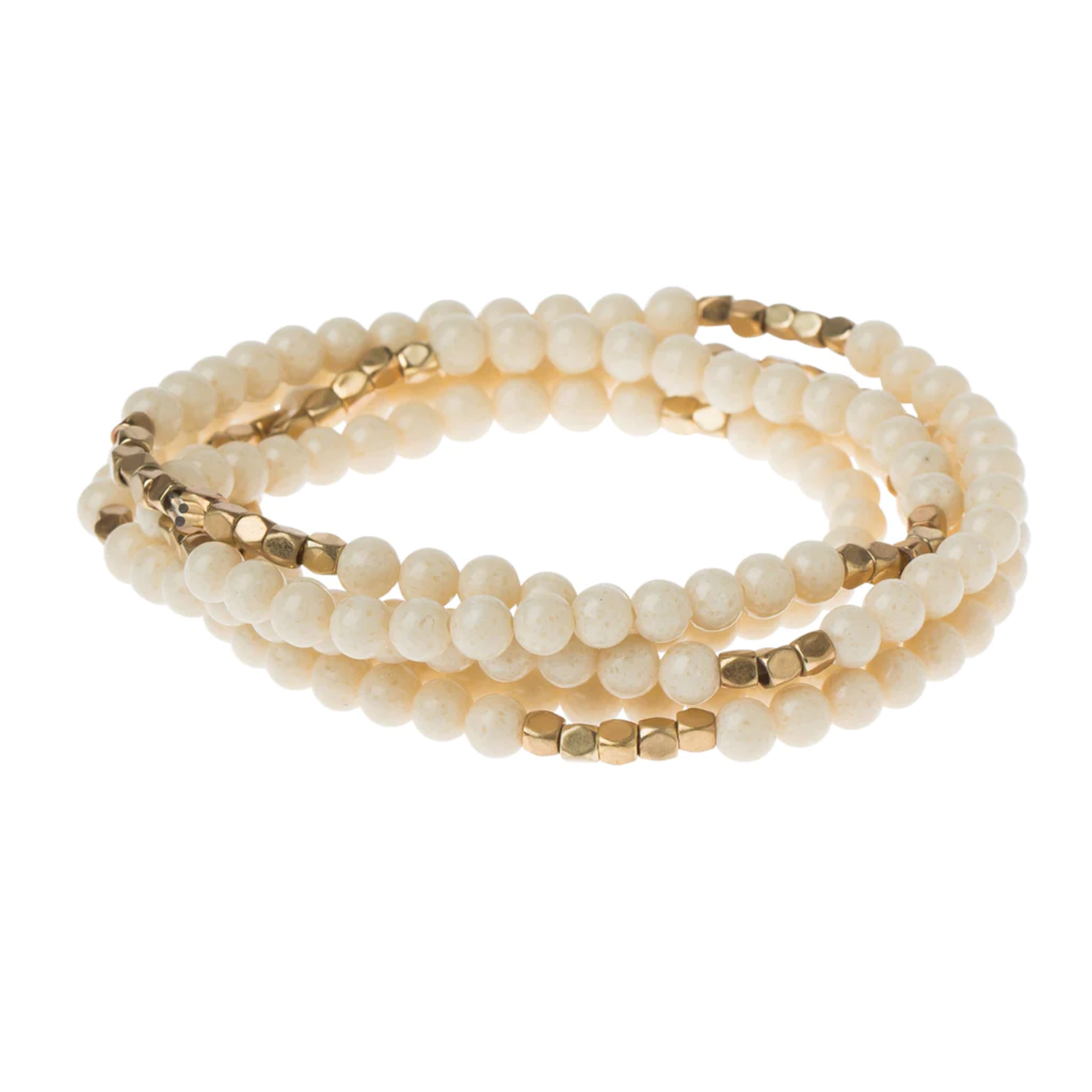 Scout Wrap Bracelet/Necklace White Fossil Jasper - Supreme Nurturer