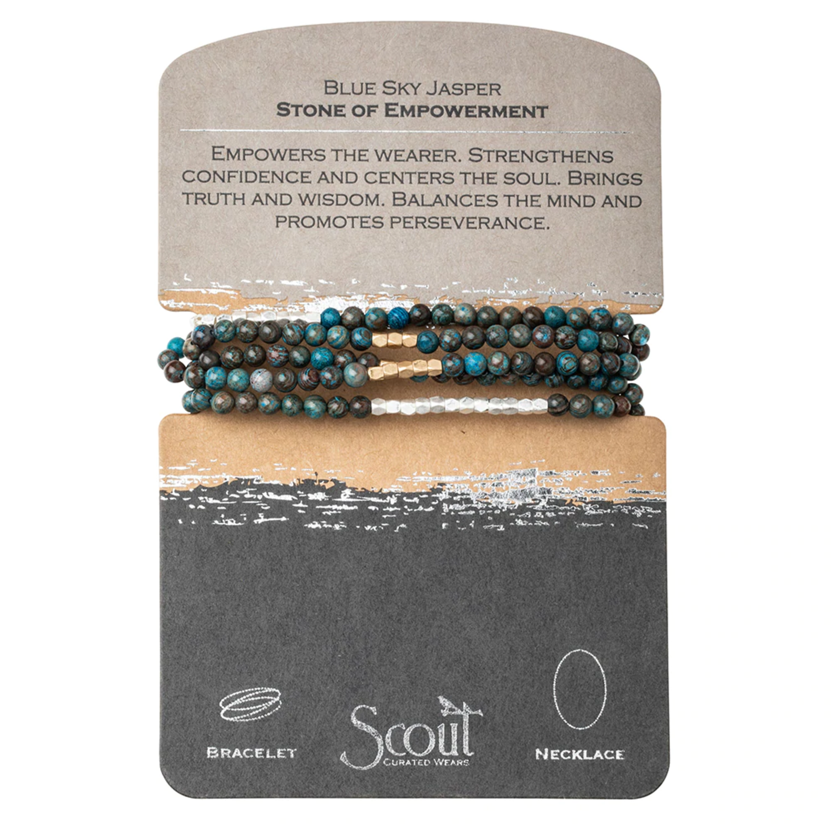 Scout Wrap Bracelet/Necklace Blue Sky Jasper - Stone of Empowerment