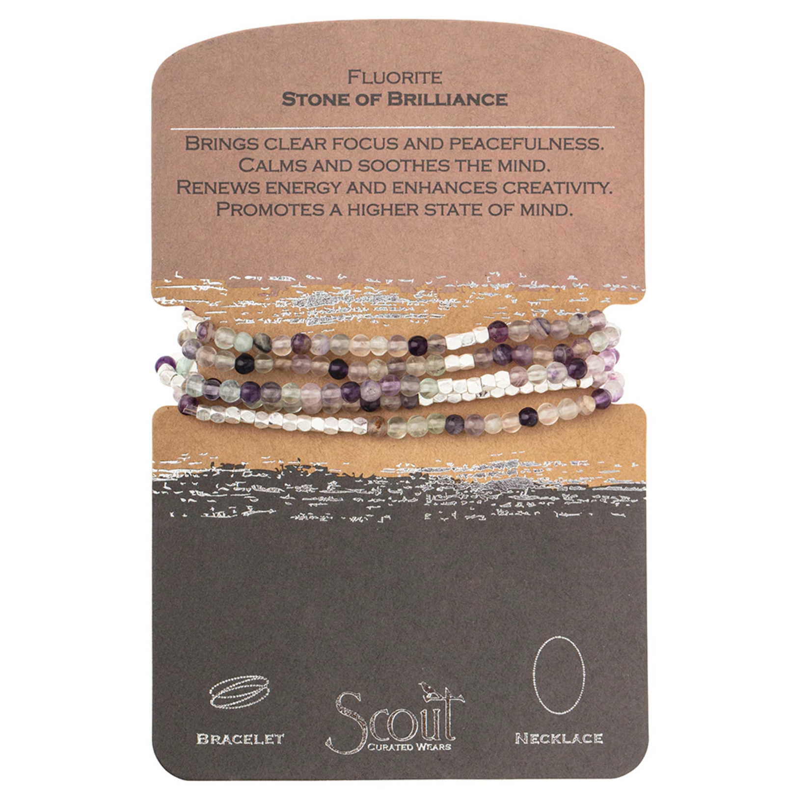 Scout Wrap Bracelet/Necklace Fluorite- Stone of Brilliance