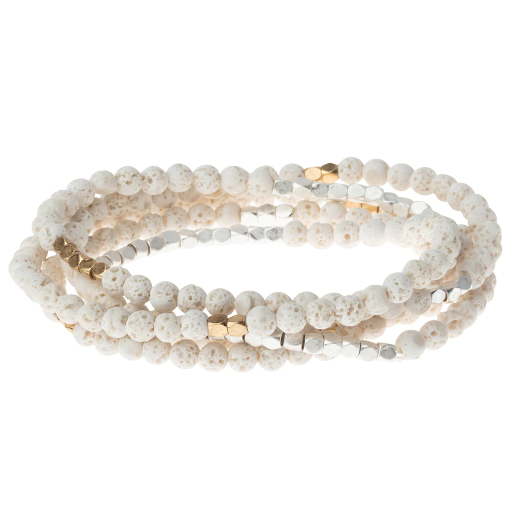Scout Wrap Bracelet/Necklace White Lava Stone - Stone of Strength