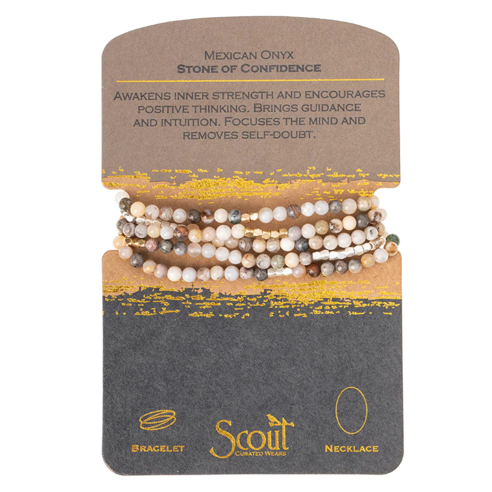 Scout Wrap Bracelet/Necklace Mexican Onyx - Stone of Confidence