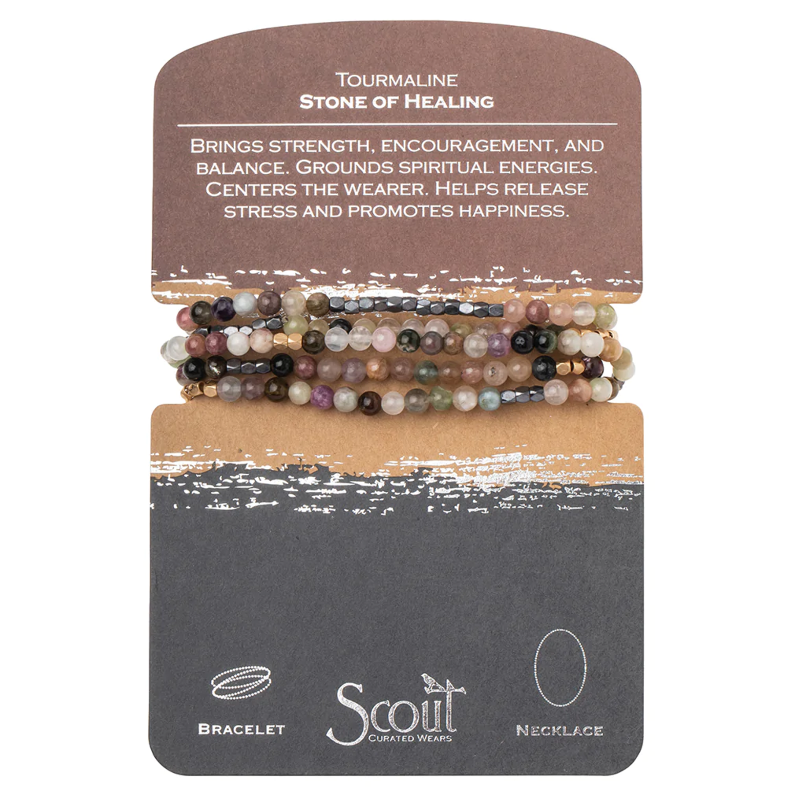 Scout Wrap Bracelet/Necklace Tourmaline - Stone of Healing