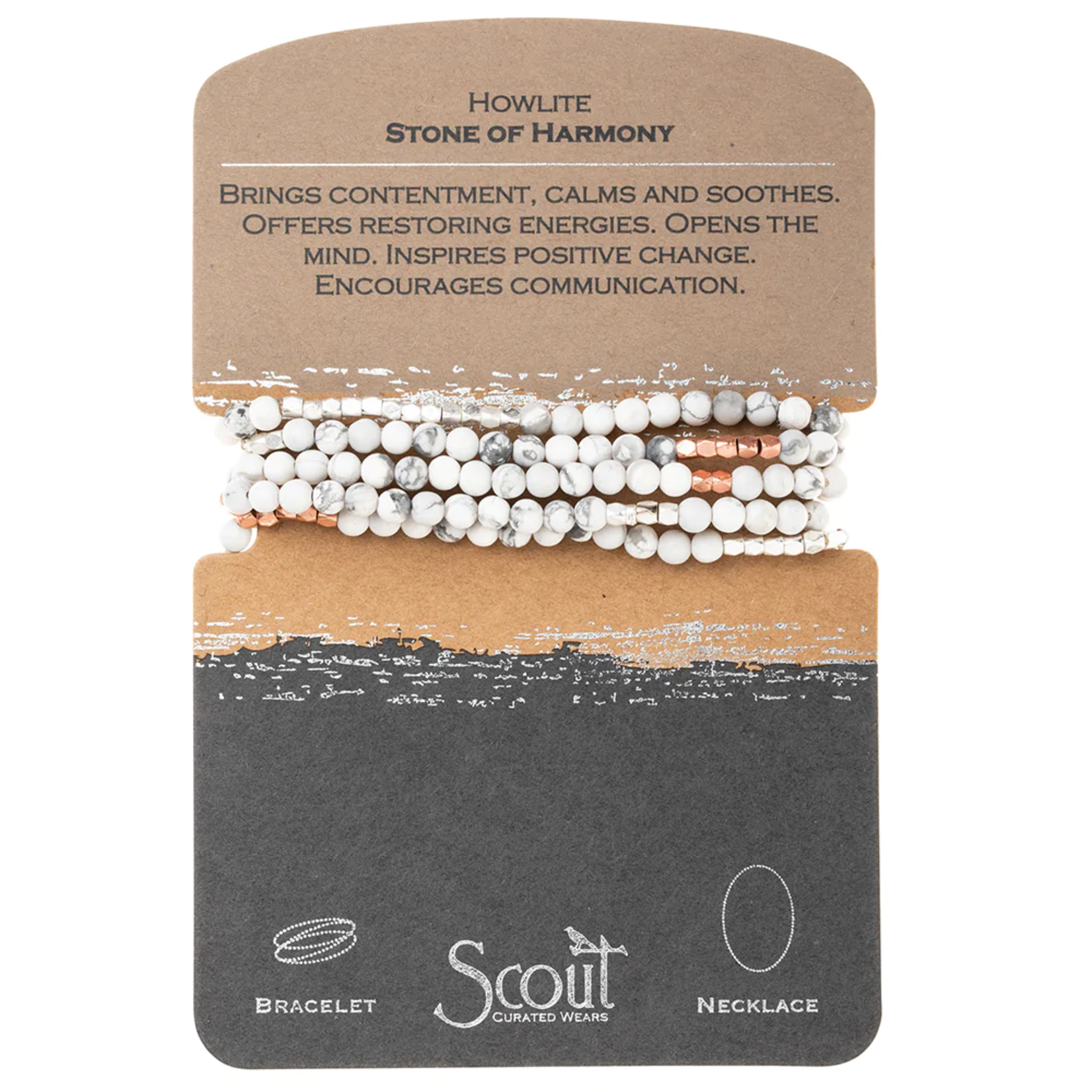 Scout Wrap Bracelet/Necklace Howlite - Stone of Harmony
