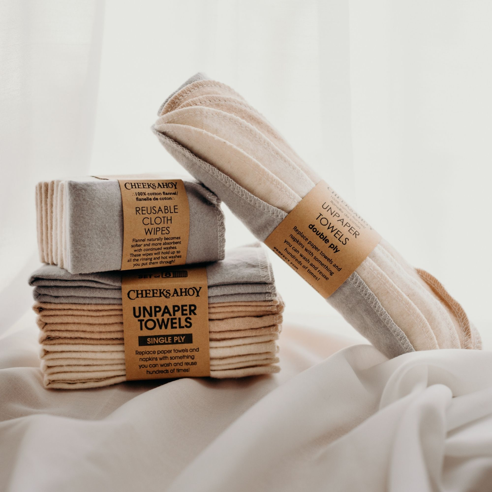 Cheeks Ahoy Nonpaper Towel Suave Neutral 8-pack
