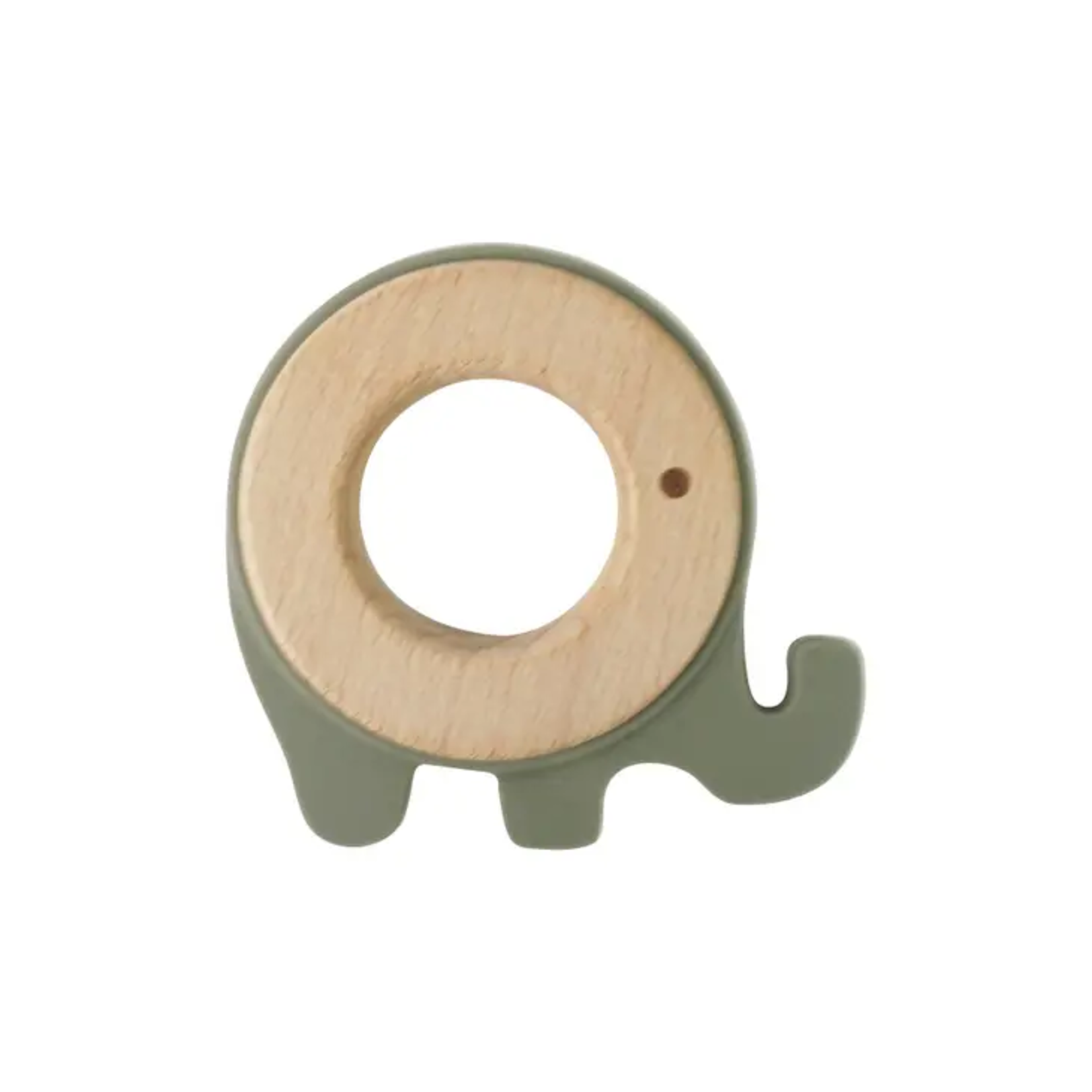 Wooden Elephant Teether - Silver Sage