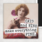 Magnet Cats and Wine