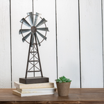 Metal Windmill Table Decor - Grey