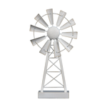 Metal Windmill Table Decor - White