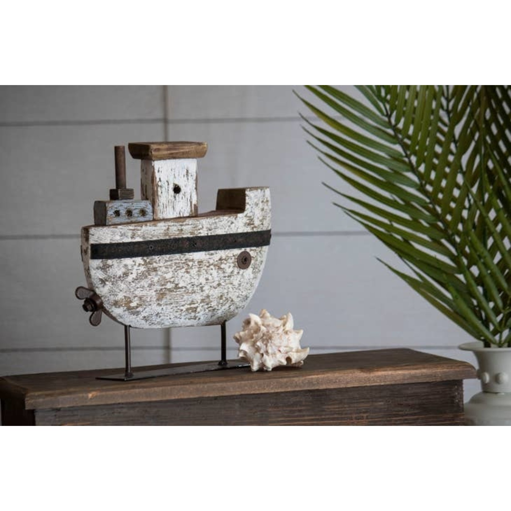 Rustic  Wood & Metal Tug BoatDecor