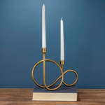 Candle Holder - Swirling Brass