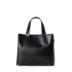 Handbag Croco Shoulder Tote - Black