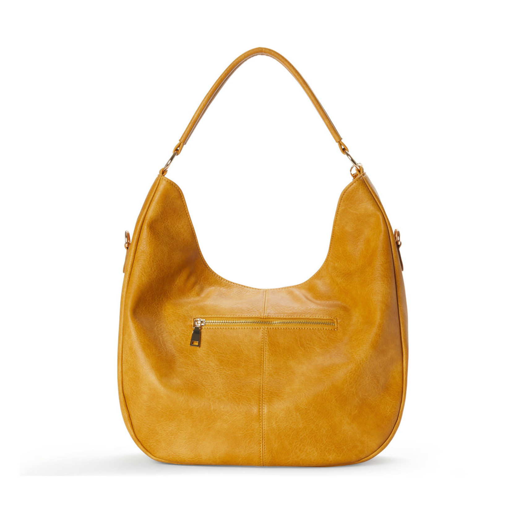 Handbag Hobo w Perforated Front Detail - Saffron