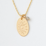 Gold & Labradorite Intention Charm Necklace