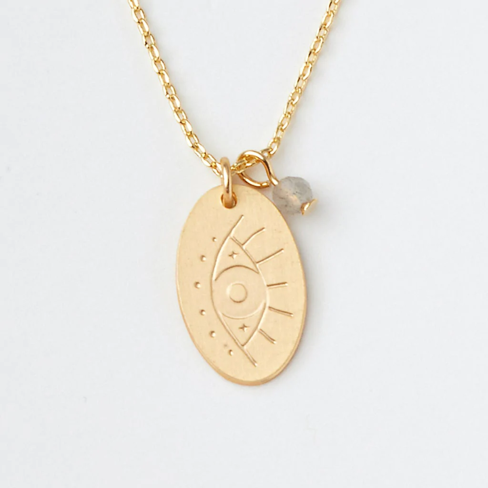 Gold & Labradorite Intention Charm Necklace