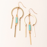 Dream Earrings Gold w Turquoise - Stone of the Sky